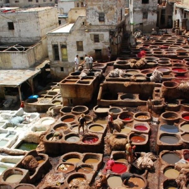 Imagen de pintura de los tejados de Fez